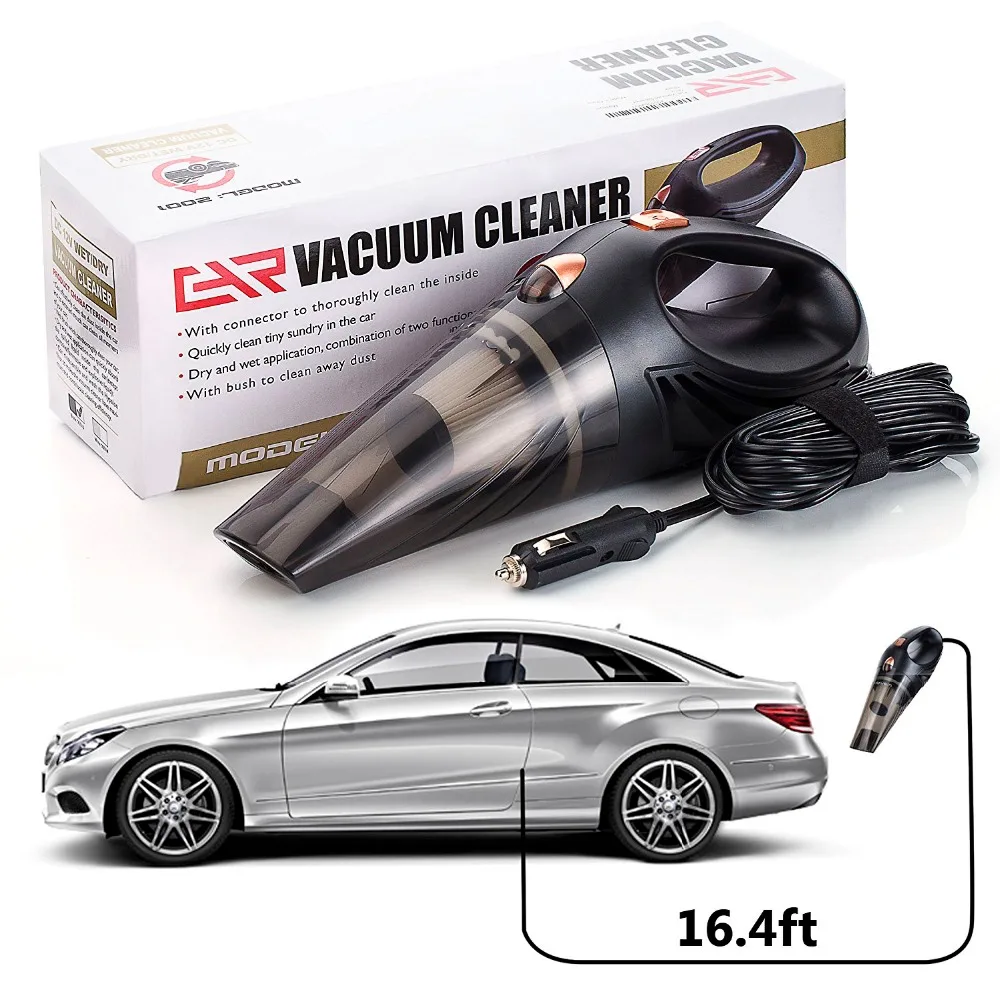 

4800pa Car Vacuum Cleaner DC 12 Volt 120W with Handbag 4.8 KPA Cyclonic Wet / Dry Auto Portable Vacuums Cleaner Dust