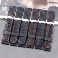 mens silicone strap 22mm ladies outdoor sports waterproof and sweat proof suture rubber strap buckle accessories