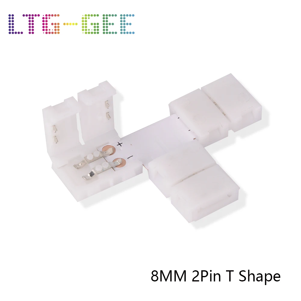 LTG GEE 5 шт. Бесплатная пайка светодиодный разъем 2PIN 4PIN 5PIN t образный угловой для 8 мм