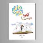 Бесплатная доставка, на заказ, только что женился, 40x60 см, Отпечатано Дерево отпечатков пальцев, гостевая книга с принтом, морская свадьба, пара холщовых картин, вечерние подарки любителю