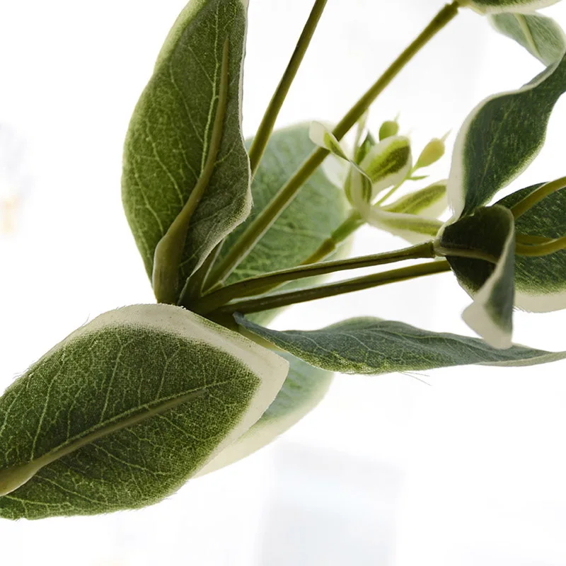 Искусственный Зеленый альпийский снег Шелковый цветок ветка для дома свадьбы