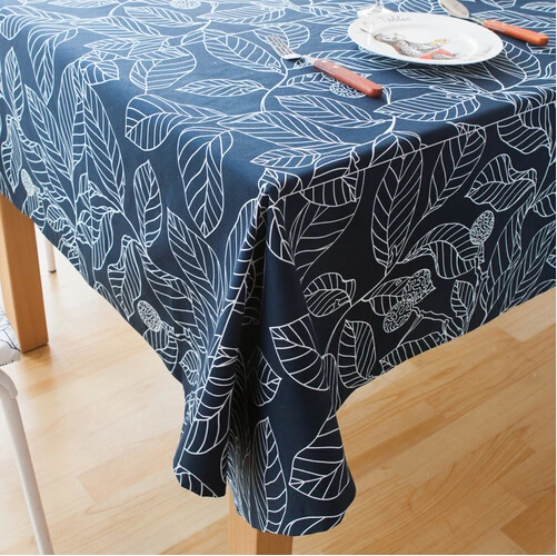 Акция современный стиль черно белые листья принт скатерти для стола вечерние