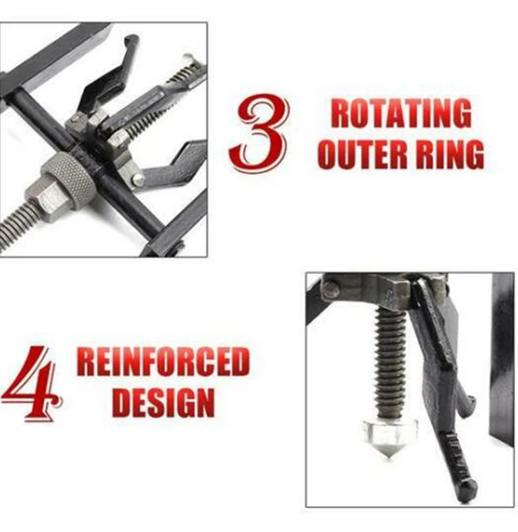 High Quality Carbon Steel 3-jaw Inner Bearing Puller Gear Extractor Heavy Duty Automotive Machine Tool Kit Car-Styling |