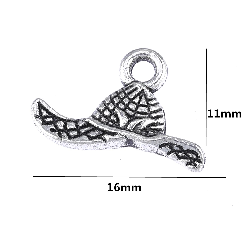 JUYA 40pcs/lot 16x11mm Simple Alloy Hat Shape Charms Pendant For Bracelet Earring Jewelry Making Supplies Diy Handmake AO0707 | Украшения и