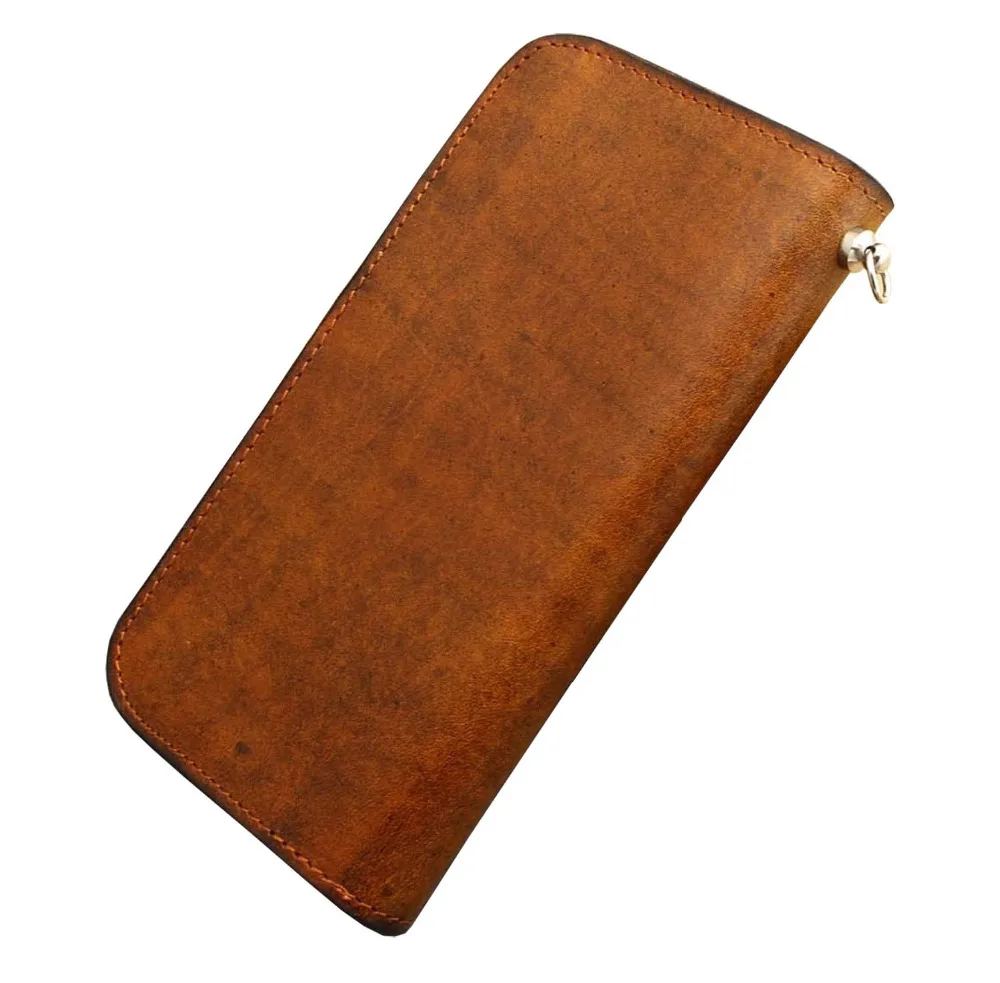 Мужской кожаный кошелек для чековой книжки с ожерельем |