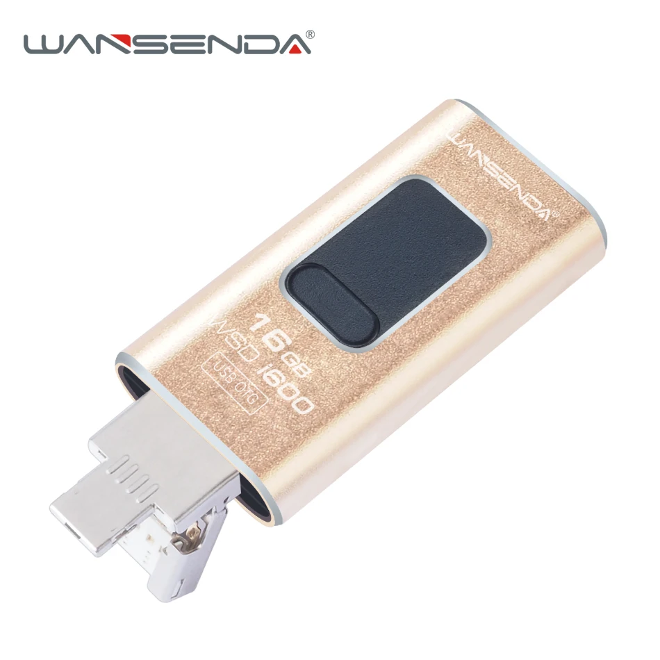 Wansenda i600 OTG USB флэш накопитель Lightning для IPhone X 8/8 Plus type C Флешка 2 0 Android 4 в 1 порт|USB