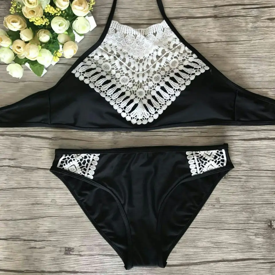 2019 New Sexy Brief Sets Women Swimsuit low Waist Bathing Suits Halter Push Up Brief Sets Free Shipping