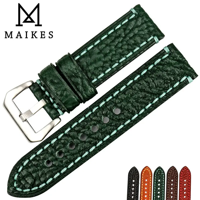 Фото Ремешок MAIKES из итальянской коровьей кожи для часов, коричневый браслет для часов Fossil, аксессуары для часов 20 22 24 26 мм №5