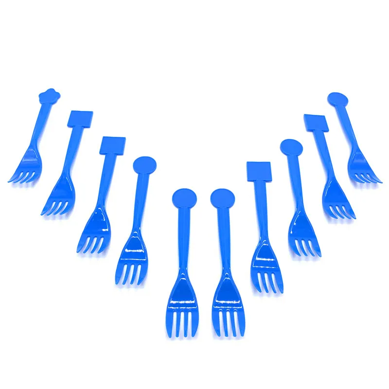 forks-10pcs Для 10 человек ребенок мальчик Взрослый день рождения поставки Super Mario Bros вечерние украшения наборы Бумажная гирлянда чашки, ребенок, Душ - Цвет: forks-10pcs