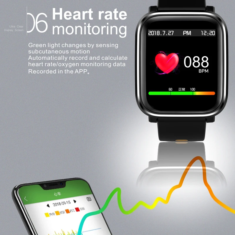 Hevaral SmartWatch для мужчин и женщин GPS спортивный фитнес-трекер браслет измерение