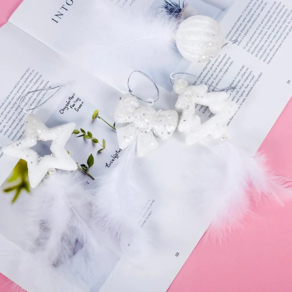 4 шт. белый пенопластовые перья Рождественская елка украшение кулон Ins Wind DIY