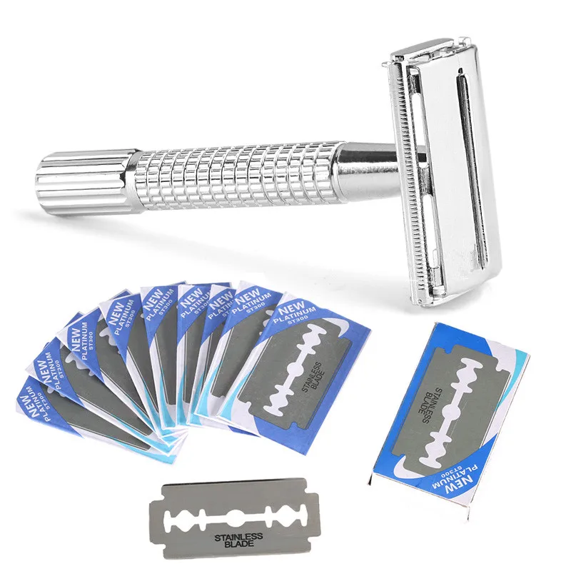 Ручная бритва с двойным покрытием безопасная Мужская Парикмахерская прямая