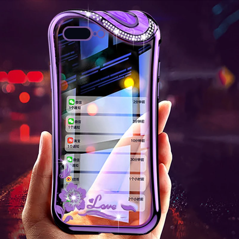 Kerzzil Luxury Slim Shockproof Diamond Case For iPhone X XR XS MAX Plating Clear Soft Silicone Cover 7 8 6 6s Plus |