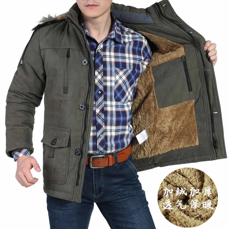 Зимняя куртка мужская 5XL 6XL с хлопковой подкладкой Теплая парка пальто