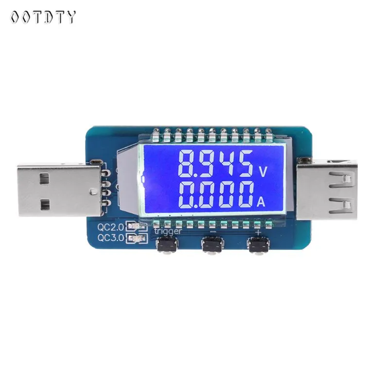 OOTDTY QC2.0/QC3.0 триггер USB цифровой электронный скам банк питания быстрое зарядное устройство триггер w/измеритель напряжения тока