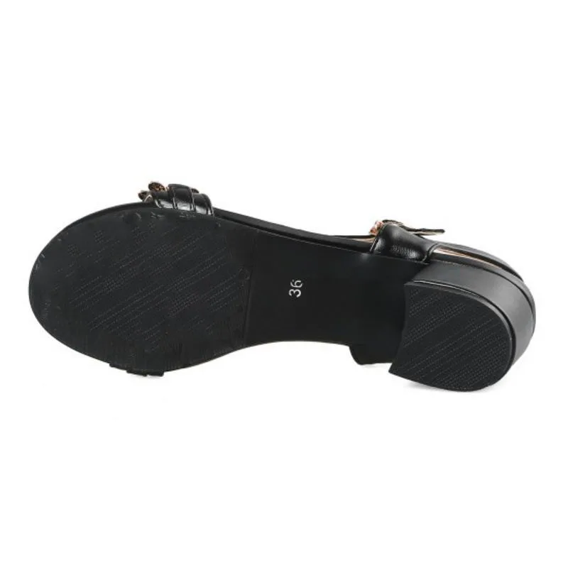 Женские босоножки с пряжкой TAOFFEN летние сандалии размеров 31-52 для вечерние ринки