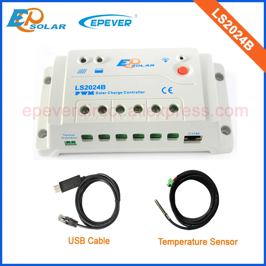 20amp регуляторы EPEVER оригинальные заводские продукты LS2024B 20A с USB + кабелями датчиков