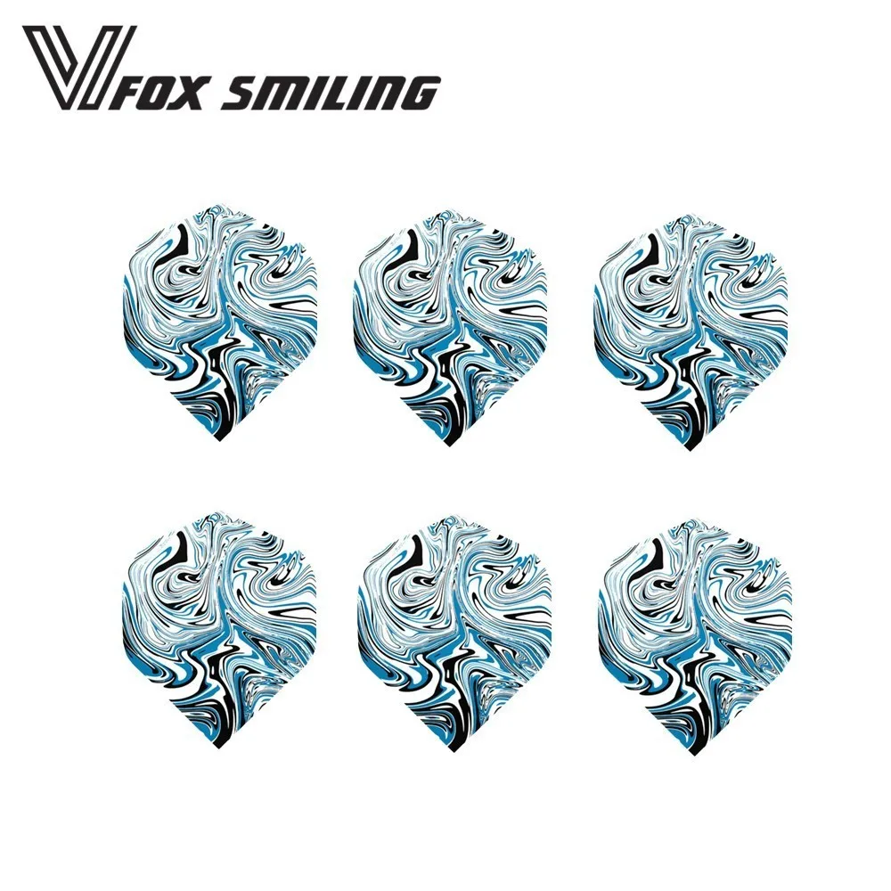 6pcs flights 5 Fox Smiling 35 мм алюминиевый дротик валы и Дротика s Набор полетов дардо перо Листья аксессуары для игры в дартс набор для Дротика настольные игры - Цвет: 6pcs flights 5