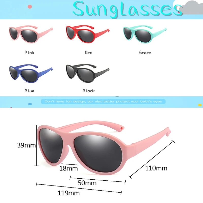 

Kids Sunglasses Brand Baby Girls Sunglass Polarized Children Sun Glasses Flexible Safety Frame UV400 Birthday Christmas Gifts