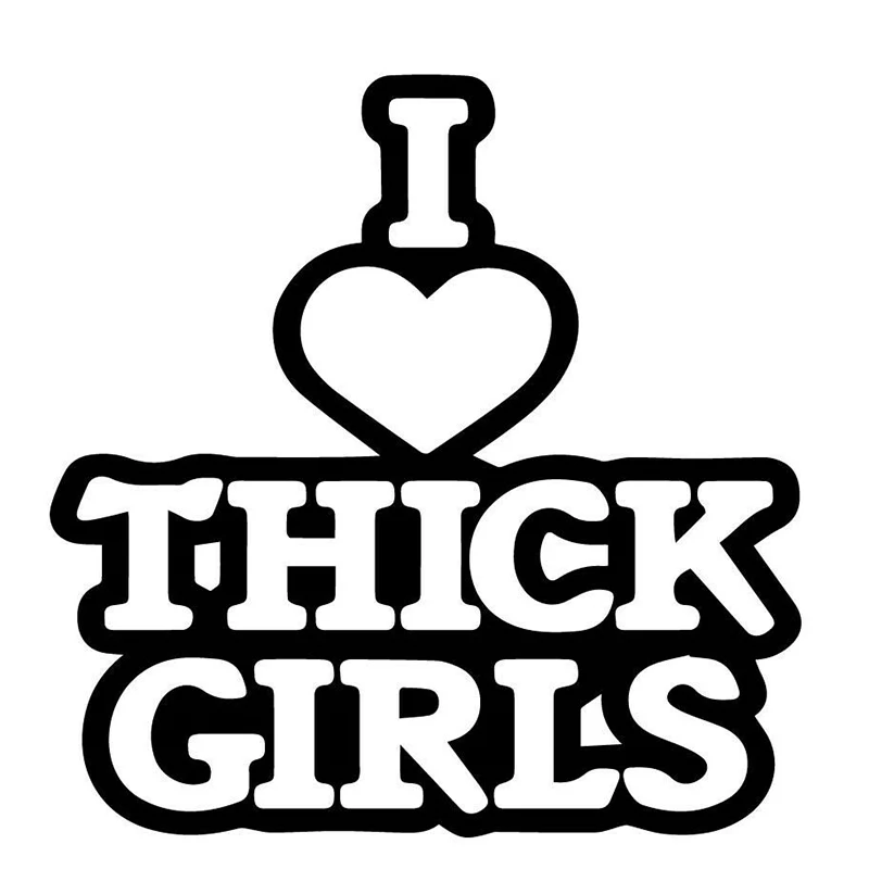 

Забавная виниловая наклейка «Я люблю толстых девушек», 15*14,8 см