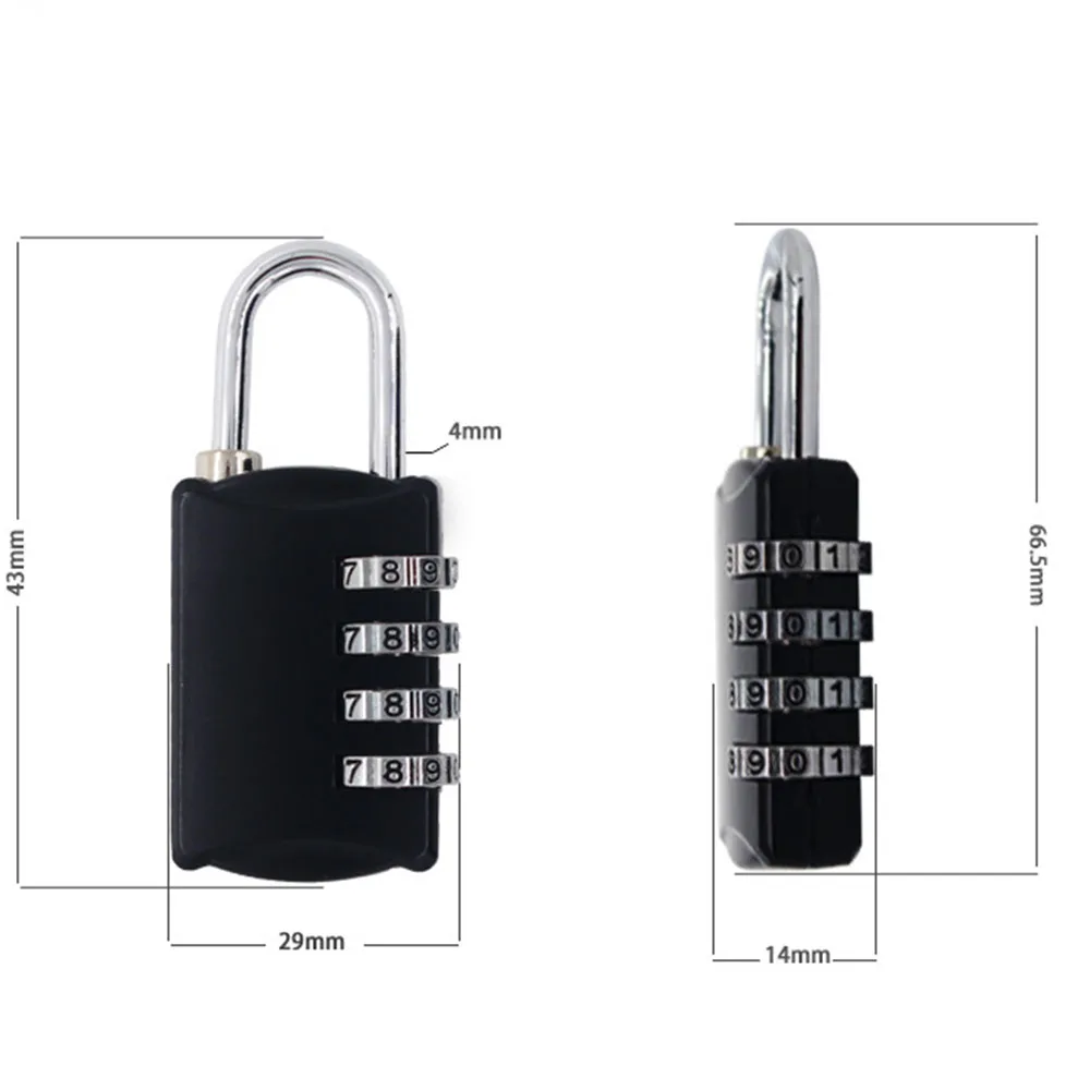 4 Digit Combination Resettable Lock Travel Luggage Suitcase Bag Code Padlock for Backpacks Suitcases Personal Belongings Supply |
