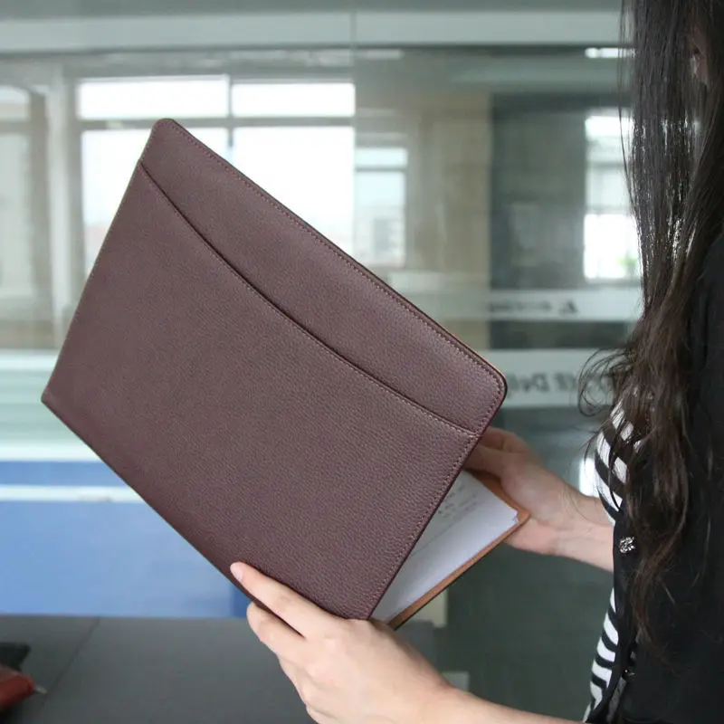 Коричневый чехол для документов из искусственной кожи A4 Notepad профессиональный