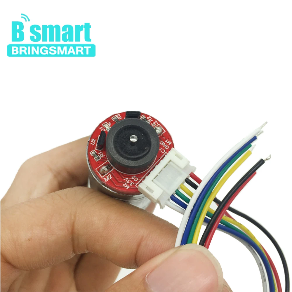 Мини редуктор постоянного тока Bringsmart мотор 12 В 18 1930 об/мин инкодер CW CCW