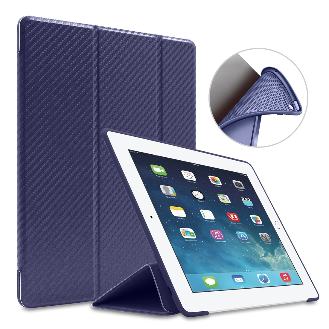Для iPad Air Чехол Air 2 Air 1 Funda силиконовый мягкий задний Тонкий чехол из искусственной кожи для Apple iPad Air 1 2 5 6 Чехол TriFold Stand Smart Cover