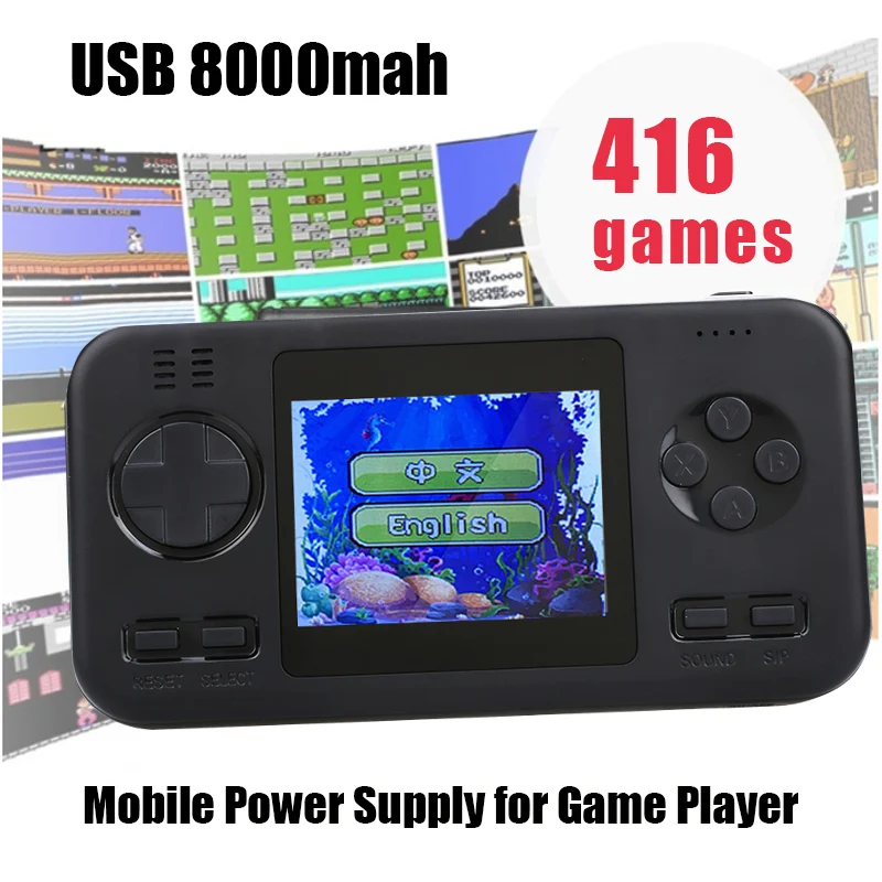

Multifunction Retro Game Handheld Games Player 416 Classic Video Games 2.8 Inch IPS Screen 8000mAh Dual USB Fast Charging