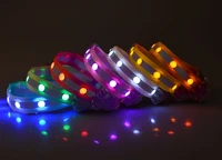 fd14 free shipping new 2 5cm width nylon lights with light emitting led pet collar dog collar