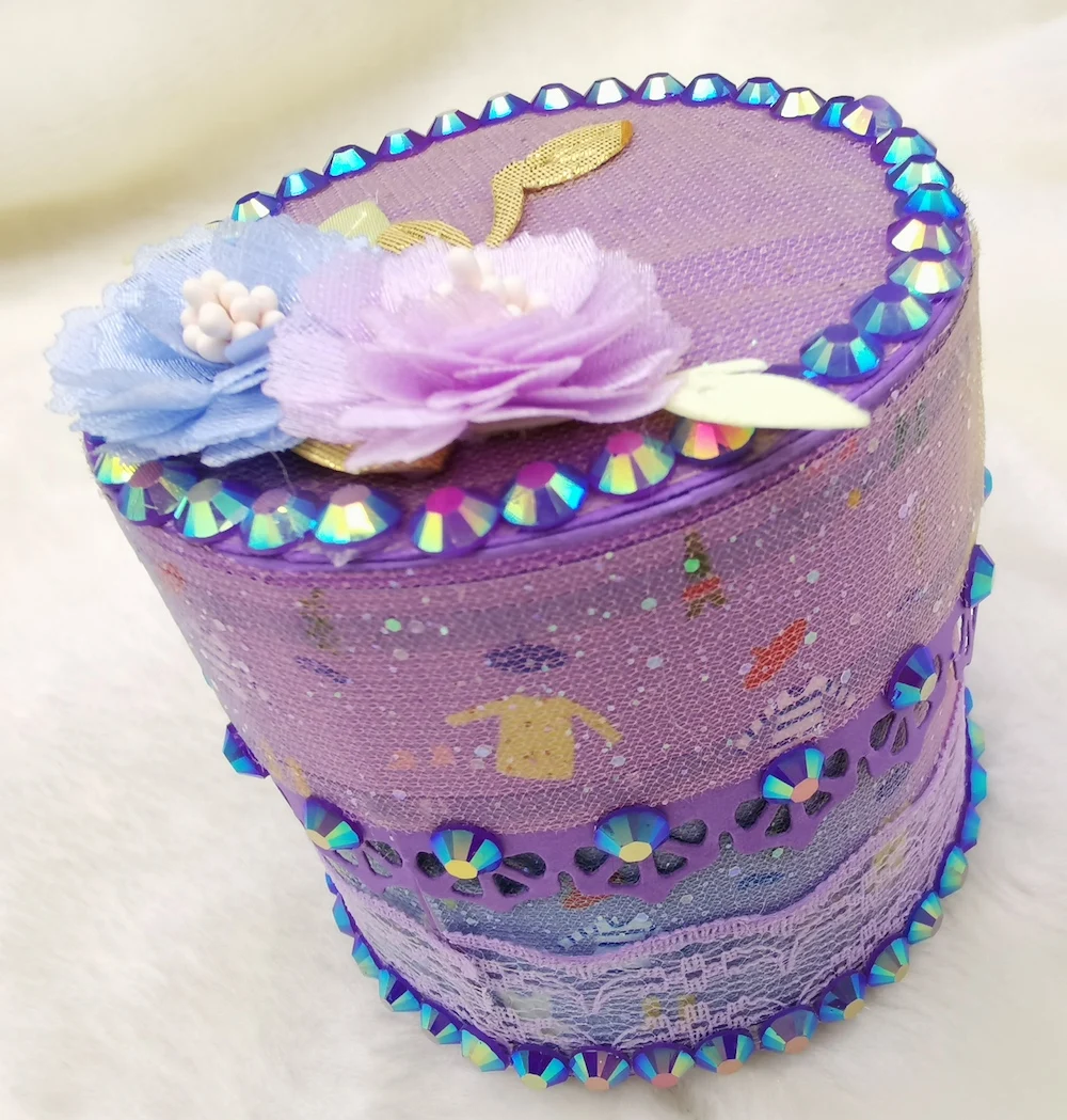 Металлическая высечка круглая подарочная коробка Подарочная бумажная цветок