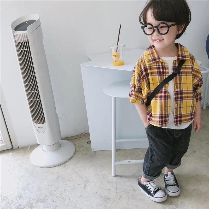 Celveroso new spring Cute Baby Kids Boys Girls Long Sleeve Shirt Plaids Checks Tops Blouse New Fashion Clothes Casual
