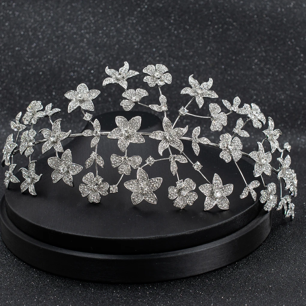 

Crystals Rhinestone Big Bridal Wedding Flower Headbands Hair Combs Women Pageant Tiaras Hair Jewelry Headpiece HG089