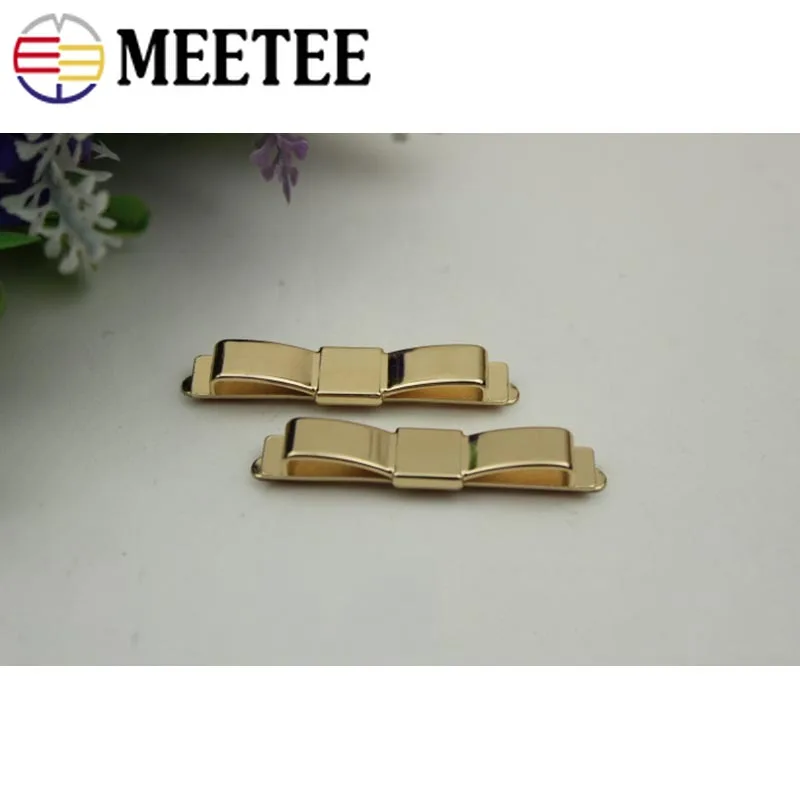 Meetee 10/30 шт. 50 мм с металлическим бантиком скоба для крепления Золотой DIY туфель и