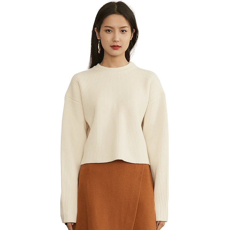 FANSILANEN 2019 New Arrival Fashion Autumn/Winter Solid Pink Beige Bohemian Women Work Casual Sweater And Pullovers Z72123 | Женская
