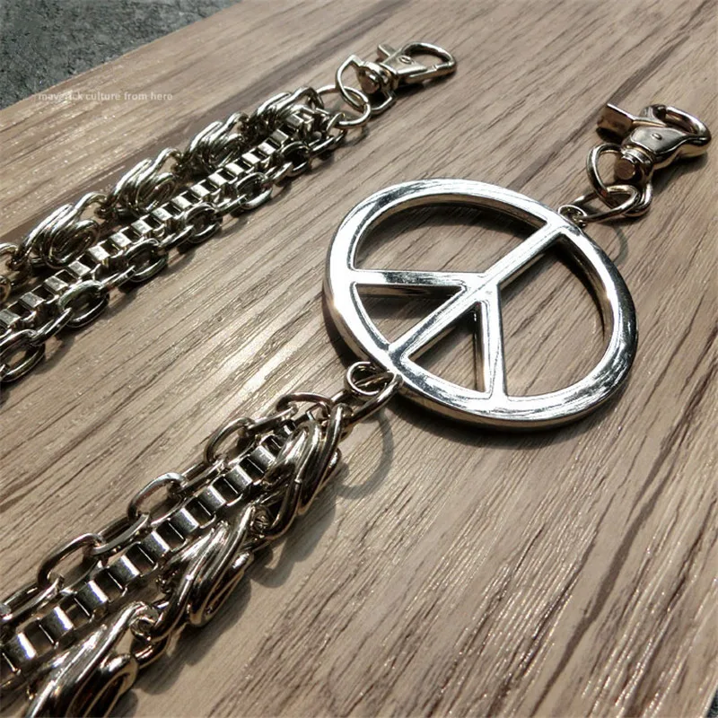 Кошелек мужской серебряный в стиле панк металлическая цепь рок кубинская