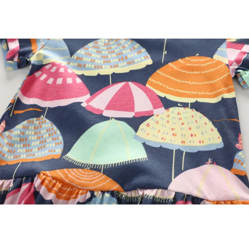 2018 New Arrival Girls Umbrella Print Princess Dress Cotton Short Sleeve Dresses Toddler Baby Kids Clothes Summer | Детская одежда и