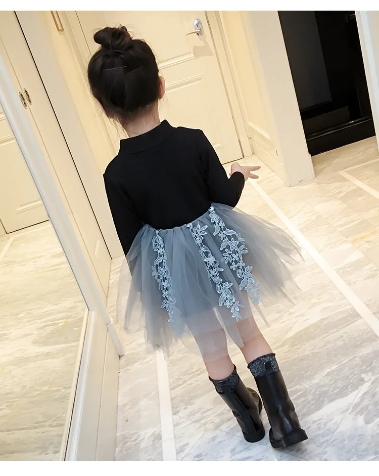 Girls Dress 2019 Spring New Children's Wear Korean Female Baby Knit Sweater Princess Petal Mesh | Детская одежда и обувь