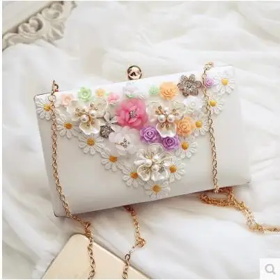 2017 Новые Моды для Женщин Цветами Ручной Работы День Сцепления Кошелек Марка