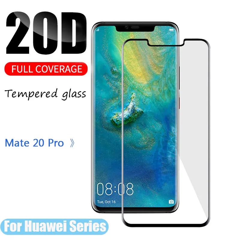 20D Tempered Glass For Huawei Mate 20 Pro 30 Lite Full Glue Cover Protective P20 P30 Screen Protector Film | Мобильные телефоны и