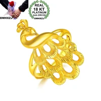 omhxzj wholesale european fashion woman girl party wedding gift phoenix resizable 18kt yellow gold ring rr753