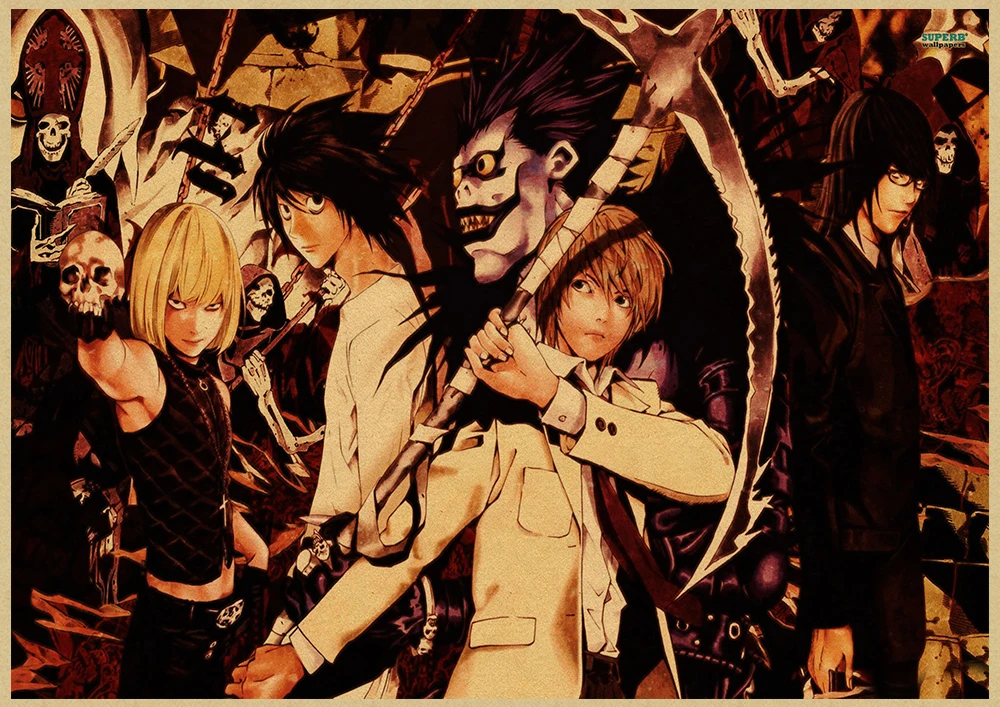 Death Note A стиль японский мультфильм комикс плакат крафт настенная бумажная наклейка Бар Кафе декоративный Paintin