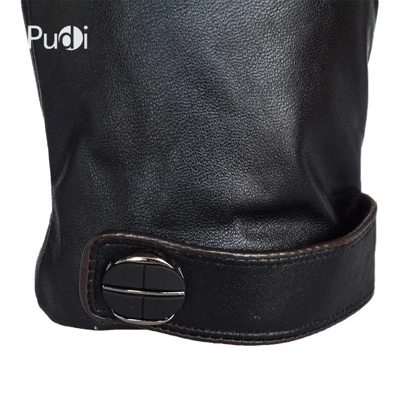 Pudi GL865 человек Новинка зимы натуральная кожа реальные меховые перчатки из натуральной кожи высокого качества на меху Ман "Перчатки черный цвет