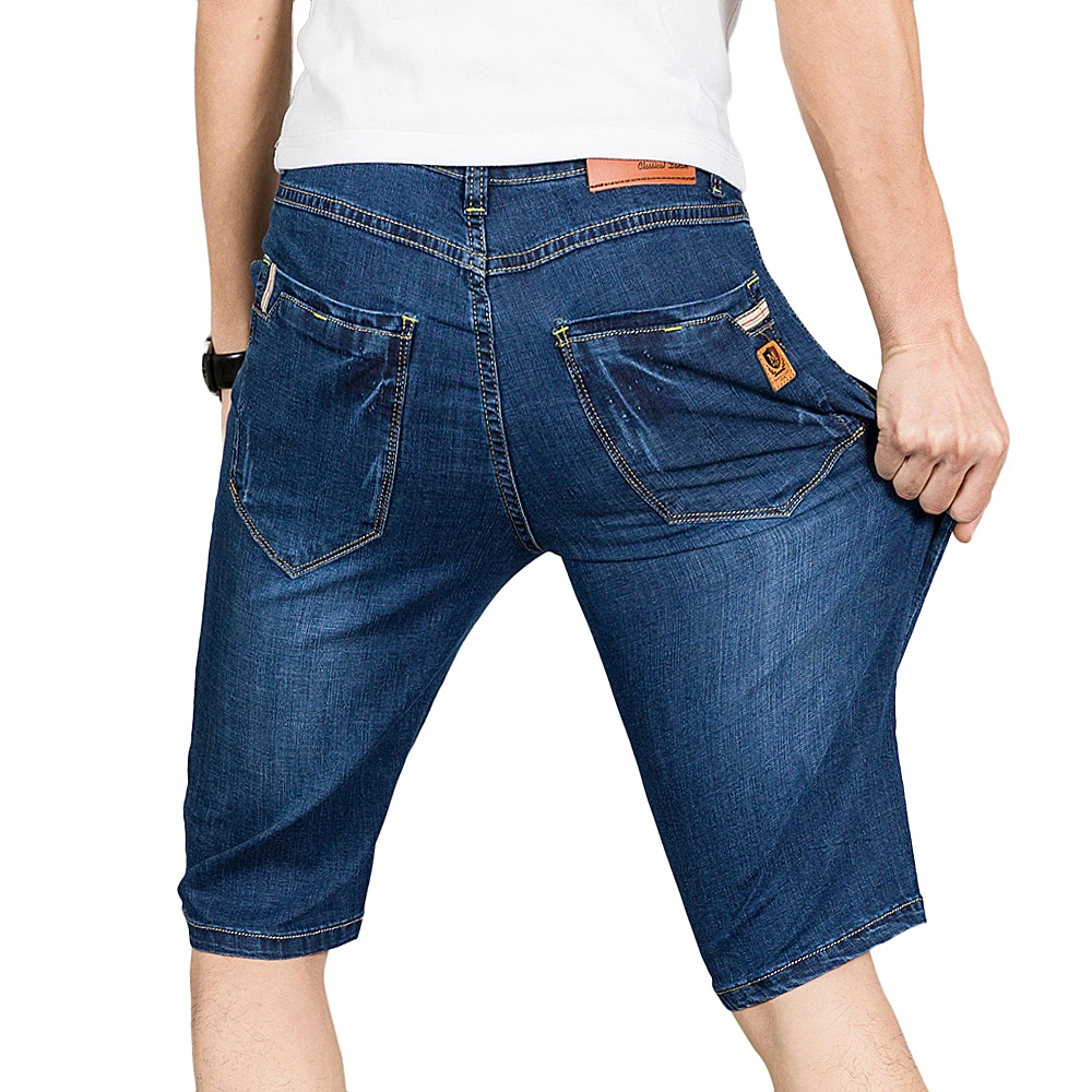 Мужские летние джинсы шорты повседневные джинсовые мужские тонкие прямые