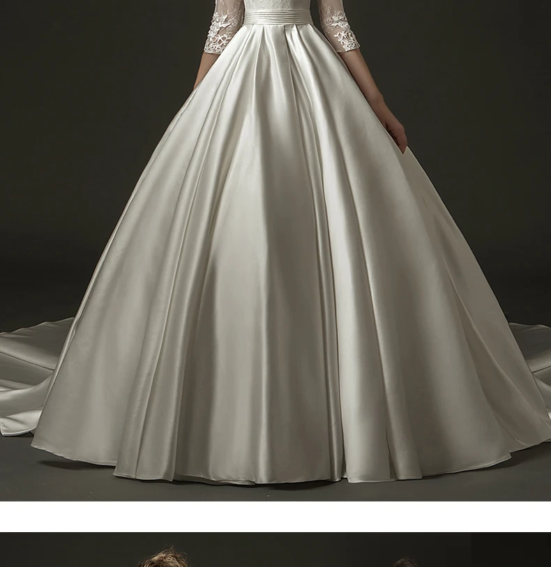 Роскошное сатиновое свадебное платье с v-образным вырезом, на шнуровке, Vestidos De Novia, с рукавами-крылышками, ТРАПЕЦИЕВИДНОЕ длинное свадебное платье,, открытая спина, свадебное платье