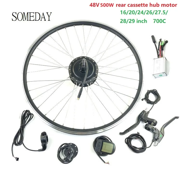 Когда-нибудь для е-байка conversion kit с LCD5 дисплей 16 20 24 26 27,5 28, 29, 700C 48V500W задняя часть электровелосипеда кассета мотор для центрального движения