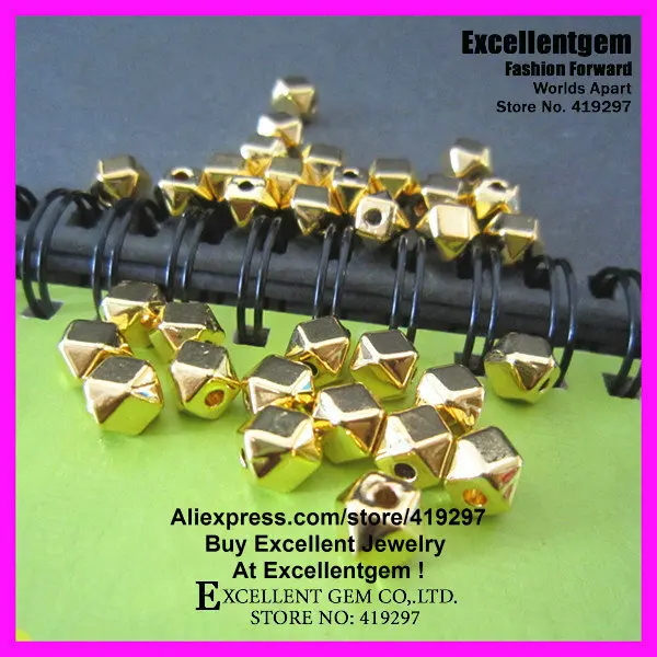Бусины 300 шт./лот граненные 8 мм самородок бусины Твердого металла золотой и