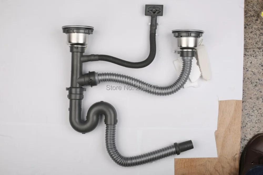 Пластиковая Гибкая труба для раковины двойная раковина сливной шланг из