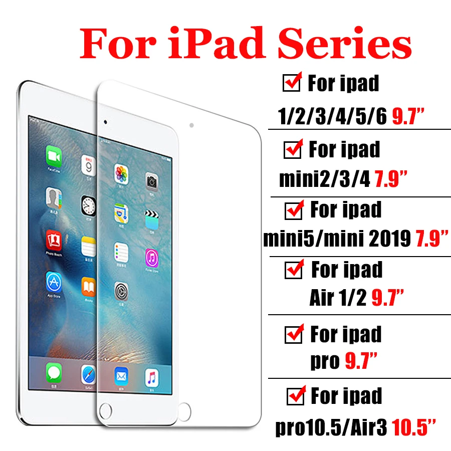 Для Apple ipad 9,7 Защитная пленка для экрана на пленка закалённое Защитное стекло для ipad 10,5 5th 6th Pro tremp воздуха 1 2 3 4