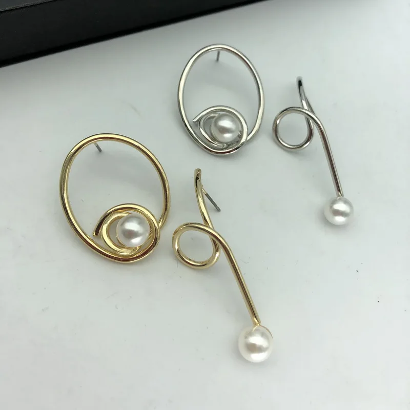 F.J4Z женские жемчужные серьги стильные витые из сплава с искусственным жемчугом